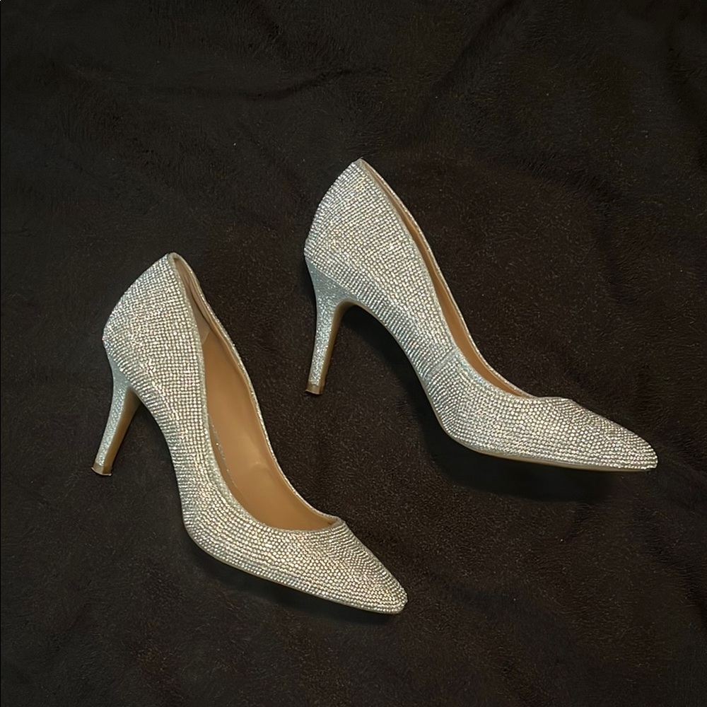 INC Silver Crystal High Heels